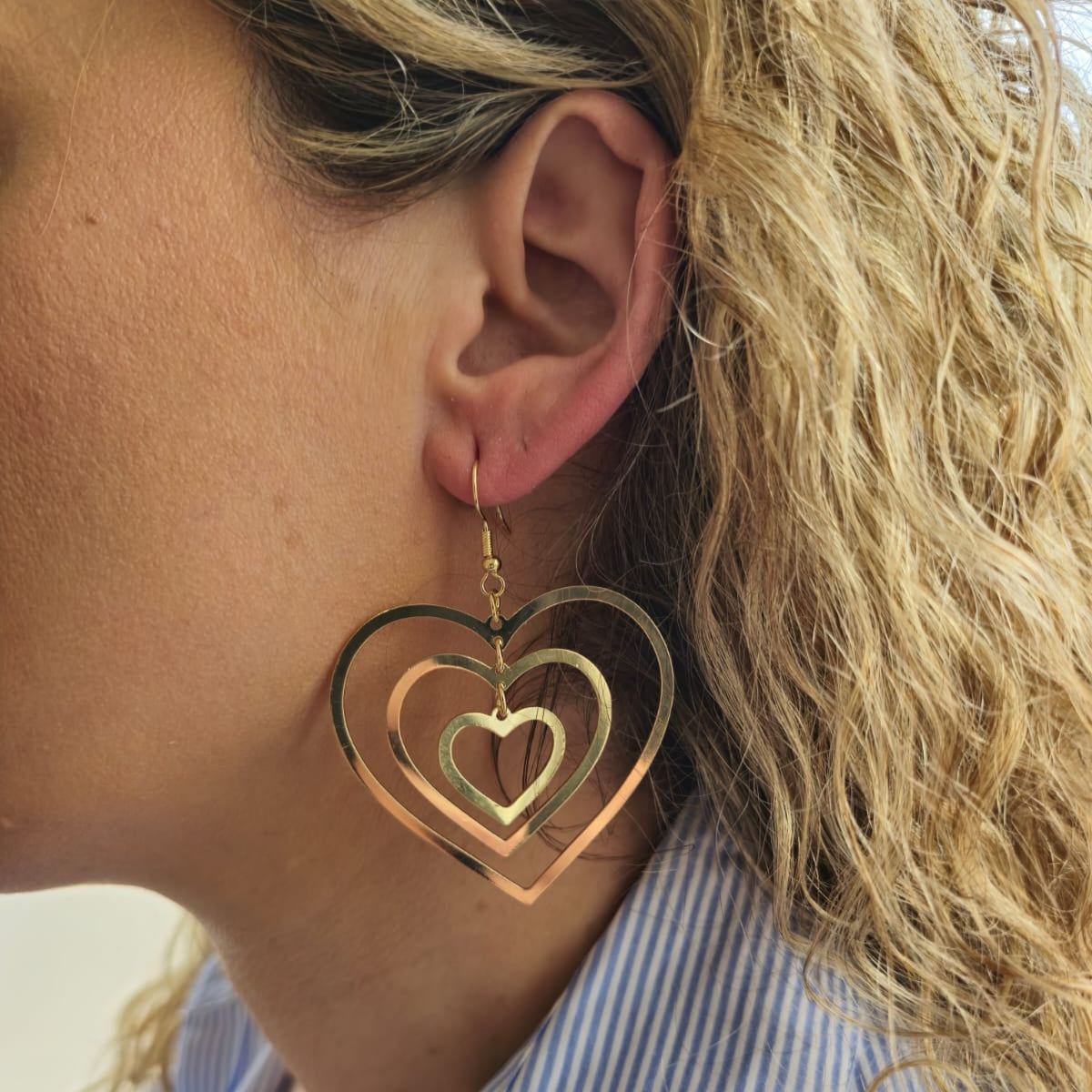 PENDIENTES TRIO CORAZONES