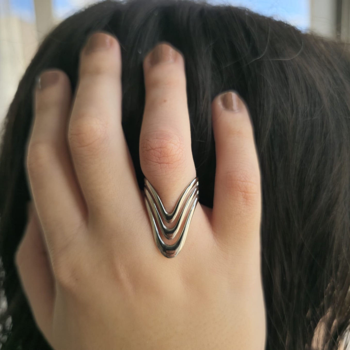 ANILLO OLAS PLATEADO