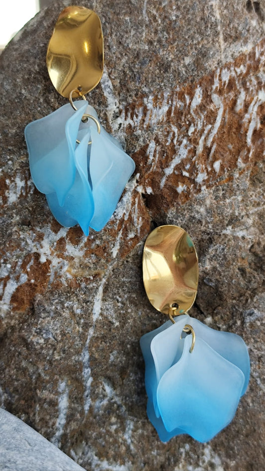 PENDIENTES PÉTALOS AZUL