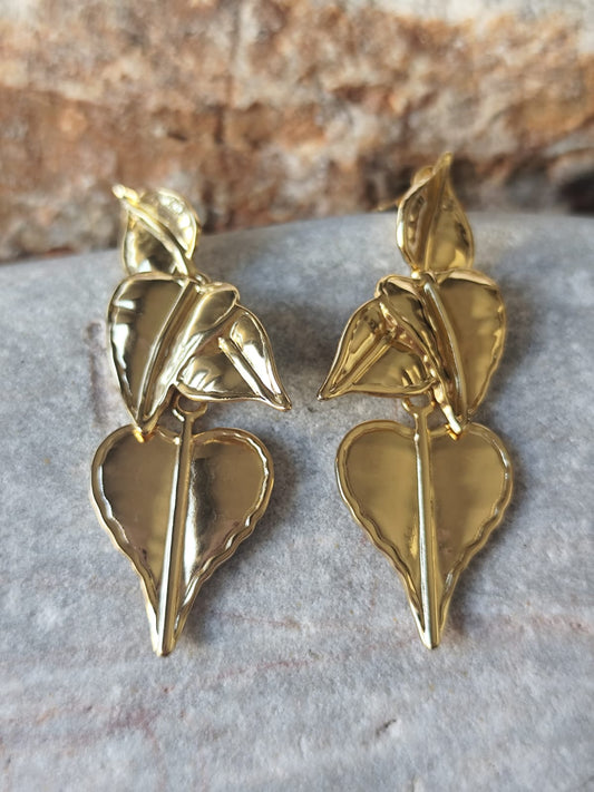 PENDIENTES HOJAS DORADAS