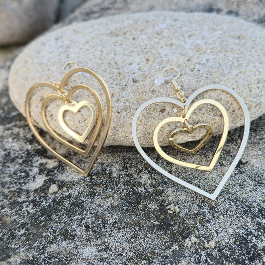 PENDIENTES TRIO CORAZONES