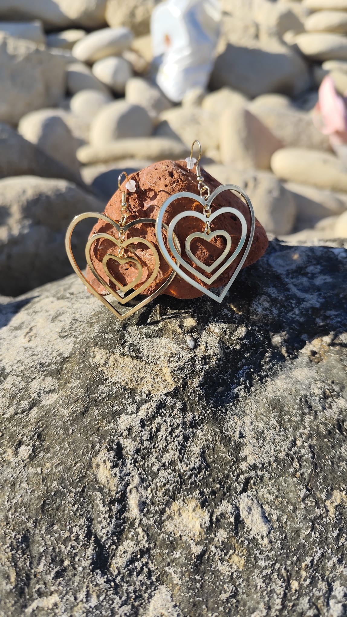 PENDIENTES TRIO CORAZONES